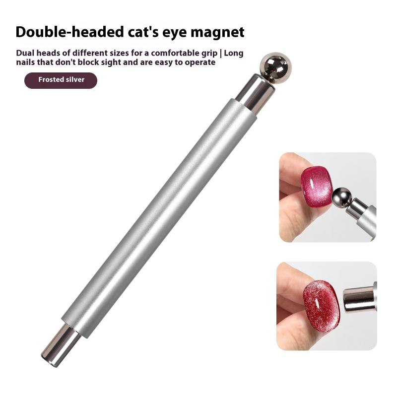 Магнитная палочка для маникюра «кошачий глаз» с двумя концами и стальными шариками, суперсильный магнит для гель-лака, ручка-магнит для маникюра