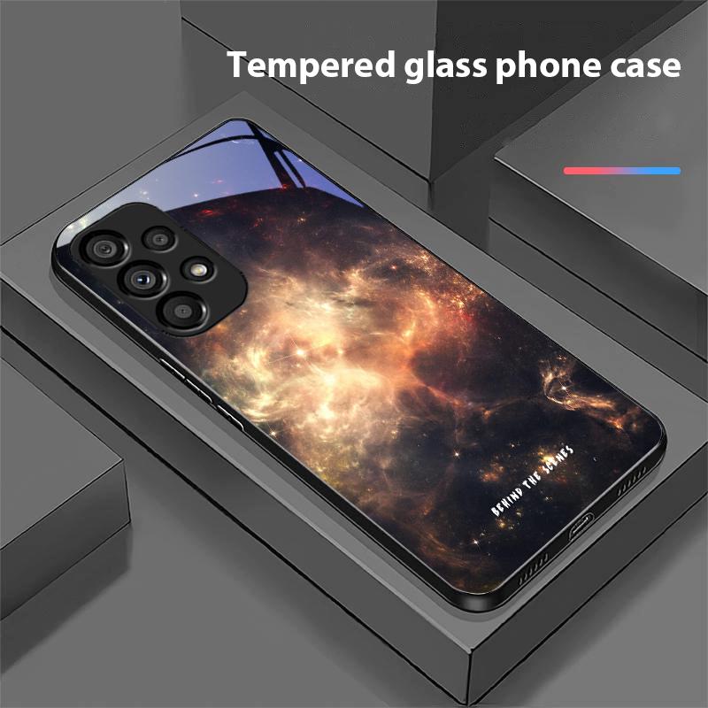 Бонусные космические пейзажи для Samsung Galaxy S10 S20 Plus S21 FE S22 S23 S24 FE S25 Ultra Черный Чехол для телефона из закаленного стекла Твердая оболочка