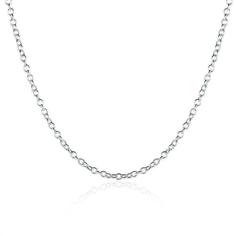 Cross Chain Thin Chain 925 Silver Plated Chain Pendant with Chain Fashion Necklace