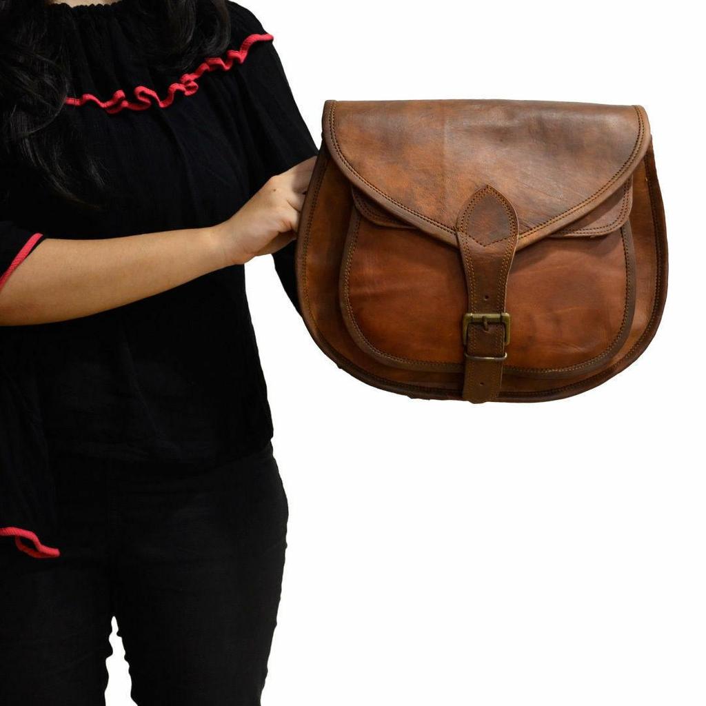 Винтажная седельная сумка из натуральной козьей кожи коричневая сумка через плечо через плечо