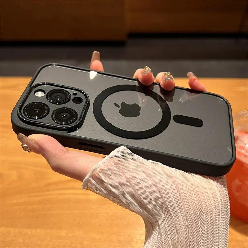 Luxury Magnetic Wireless Charging Case for IPhone 15 Pro Max 14 13 12 11 X XR XS Max 7 8 Plus Shockproof Soft Bumper Cover