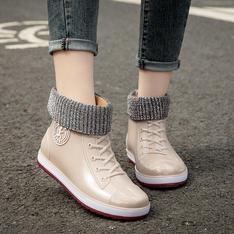 Всесезонные черные дождевые сапоги, нескользящая резиновая обувь для женщин, дизайнерские резиновые сапоги на искусственной молнии, женские резиновые дождевики