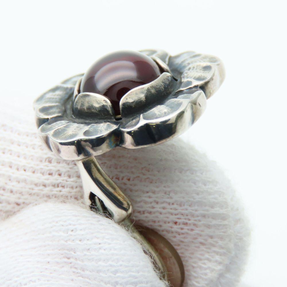 Used Georg Jensen Earring Heritage Year 2002 Silver925/garnet 13.8g Silver Red series Accessories