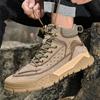 Модные брендовые ботинки для альпинизма на открытом воздухе, зимние бархатные износостойкие ботинки из денима со шнуровкой, кожаные походные спортивные ботинки с высоким верхом