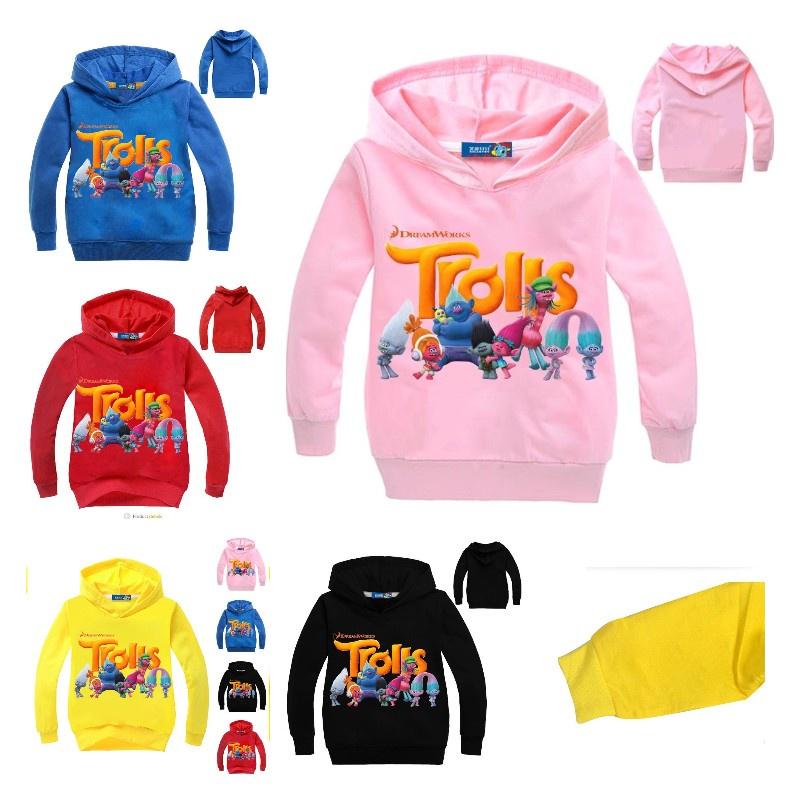 Толстовка с капюшоном Poppy Bobble из мультфильма Dreamworks Trolls для детей Мягкая и стильная хлопковая одежда