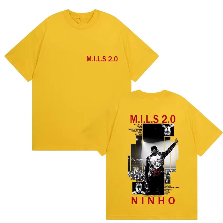 Rapper Ninho Mils 20 Album 2026 Merch T Shirt Unisexs Gothic Hip Hop Clothing Tshirts Retro Style Short Sleeve Tees Unisex