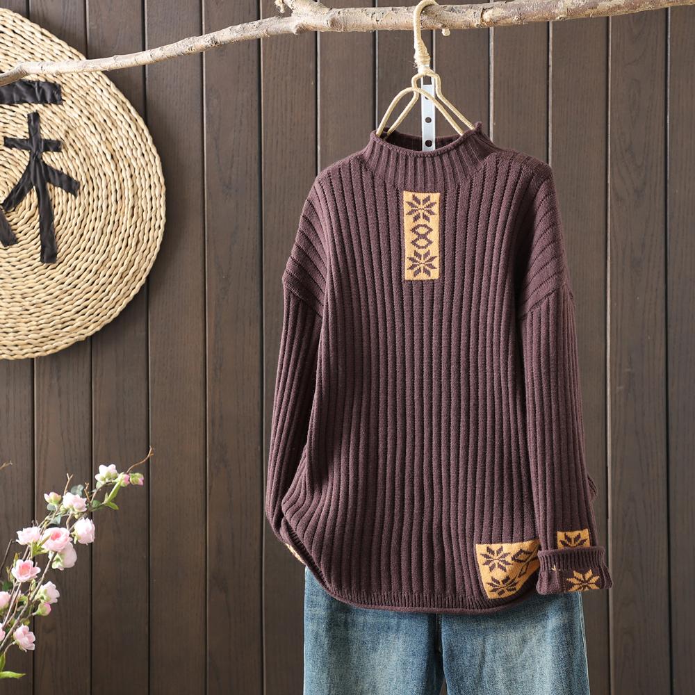 Autumn Winter Women Sweaters Pullover Tops Knitted Basic Green Sweater Long Sleeve