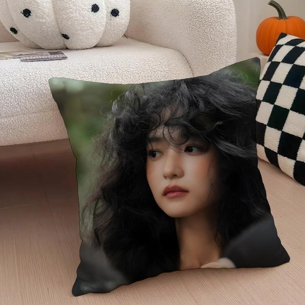 Talented Korean Beautiful Actress KKim Taeri Cushion Cover Throw Pillow Cover Hidden Button Durable Polyester Chair Cushion