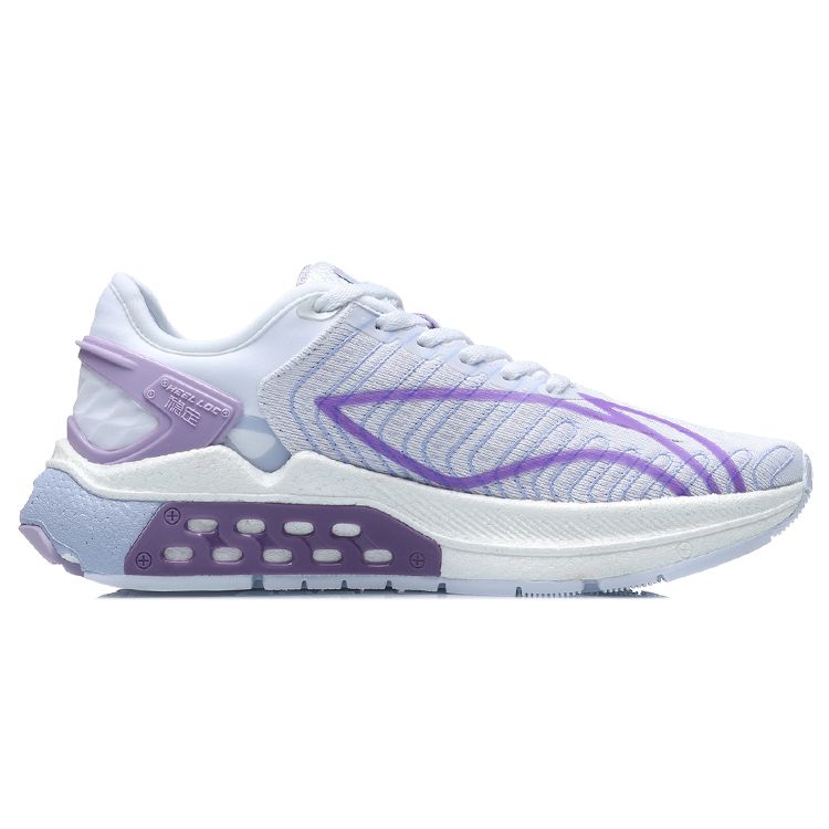 Li Ning Fierce Steed 5 Ткань амортизирующая нескользящая износостойкая дышащая легкая низкая повседневная обувь женские кроссовки белый фиолетовый ARZR002-2