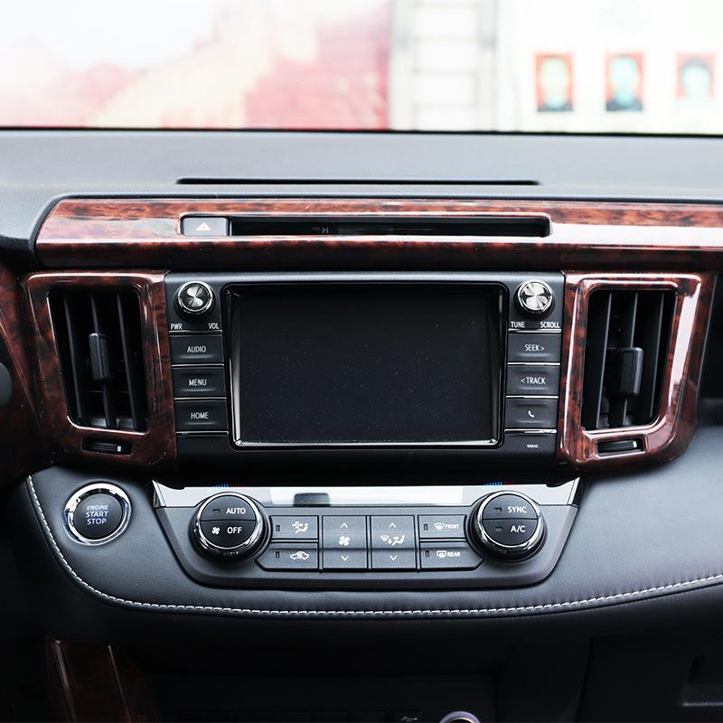 Накладки на рулевое колесо из углеродного волокна, накладки на подлокотник, наклейки на розетку ABS для Toyota Rav4 2013 - 2018 гг. Автомобильные аксессуары