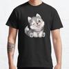 Summer Men Fashion Casual Shirts Short Sleeves Cute Winking Kawaii Husky Black Tees Oversized T-shirts