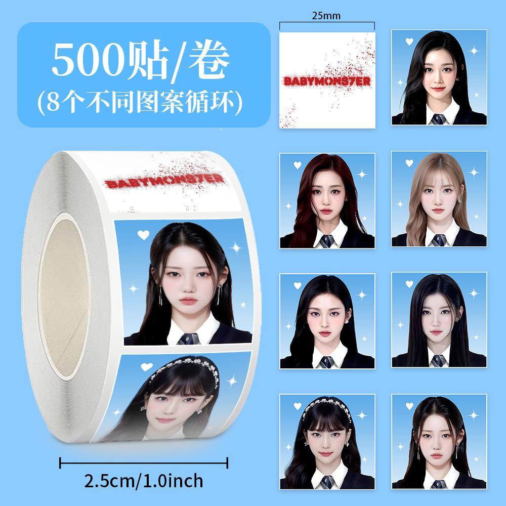 Наклейки Skzoo Idol Roll 500 шт. Клейкие этикетки для DIY Журнала Скрапбукинга Чехла Телефона Декора Polaroid Фанатов