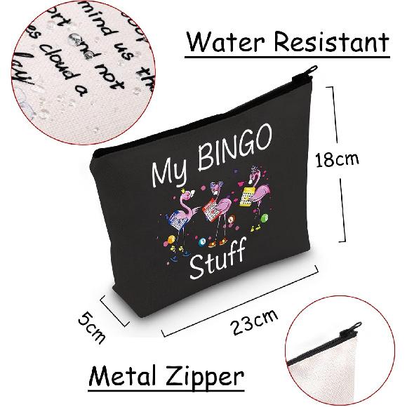 JXGZSO Fun Bingo Cosmetic Makeup Bag - Lucky Bingo Player Gift (Black)