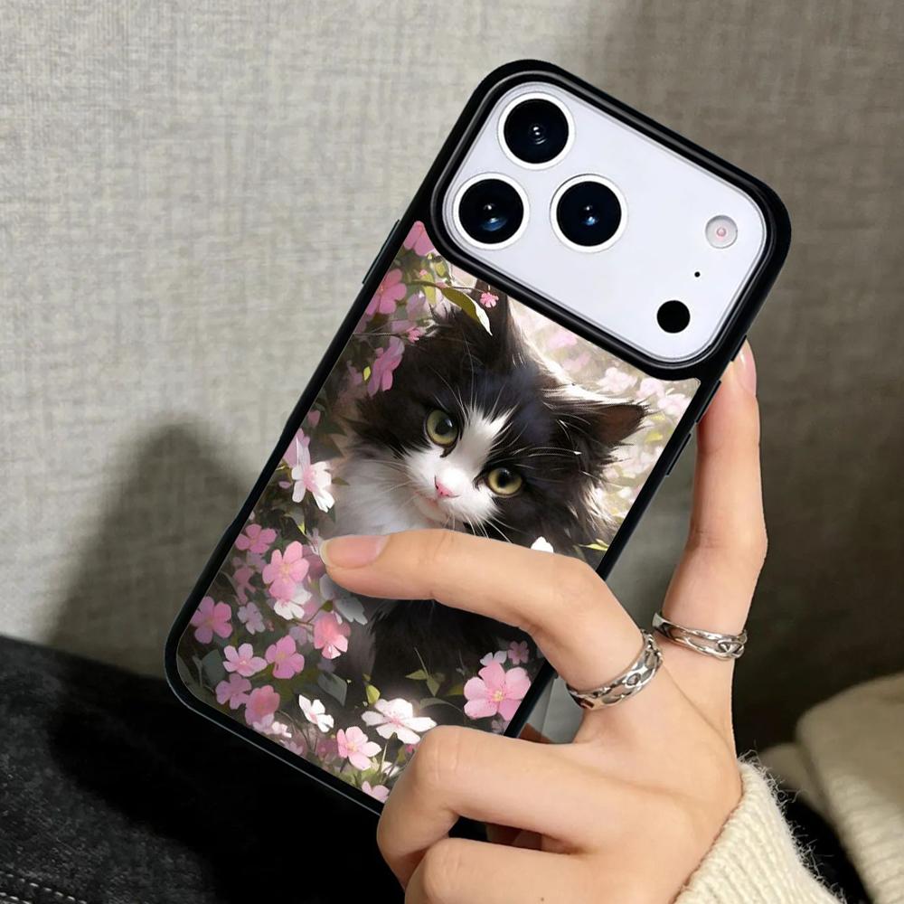 Чехол Case для iPhone 17 Air 16 Pro Max 15 Plus 11 13 Mini 14 12 Задняя крышка телефона Крутое животное Кот