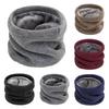 Winter Cycling Scarf Double-Layer Neck Warmer Knit Thickened Fleece Lined Elastic Soft Circle Scarf Neck