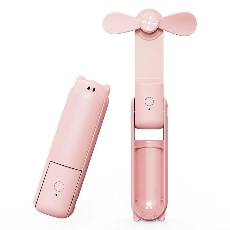 Portable Fan 2000mAh USB Rechargeable 3 Speed Mini Handheld Foldable Fan Hand Held Small Pocket Travel Fan with Handy Power Bank
