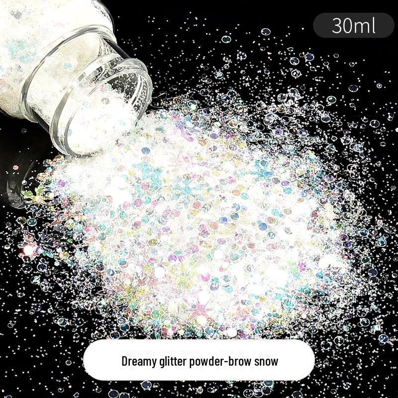 Dreamy Summer Glitter Mix: Hexagonal Sequins, Laser, and Fine Glitter In DIY Hemp Material.