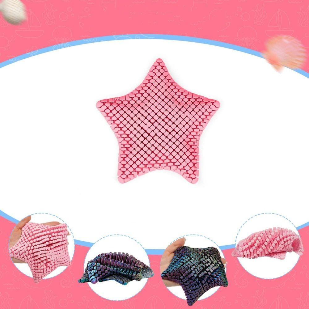 Moveable Joints 3D Printed Starfish Toy Colorful Movable Starfish Toy Easter Christmas