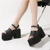 10cm Platform Thick High Heels Women Sandals Shoes Punk Chunky Summer Gladiator Sandales Wedges Sexy Nightclub Sandalias Mujer