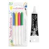 4 Food Markers Yellow, Green, Pink, Blue + Black Icing Pen