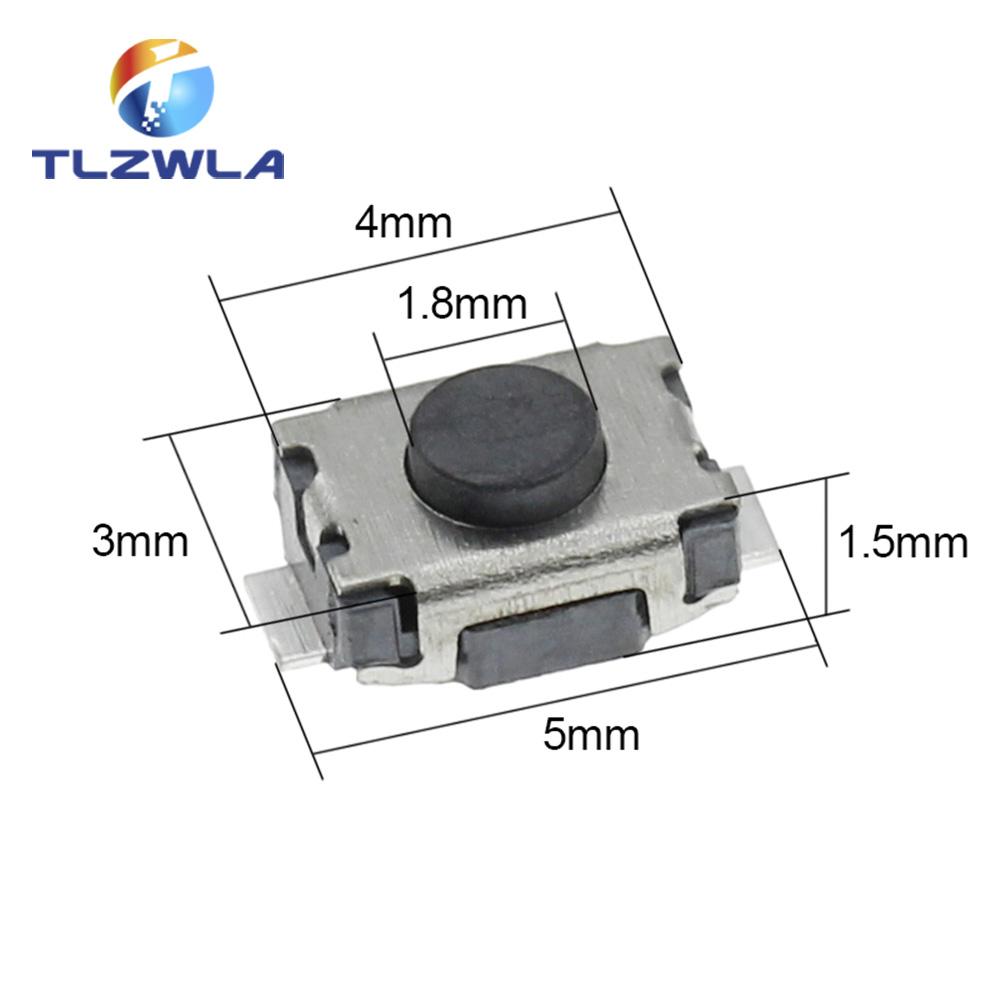 100PCS 3*4*2.0 2P Button Two Foot Feet 2Pin SMD Patch Tact Switch Vertical Push-Button Switch Micro 3 * 4 * 2 mm