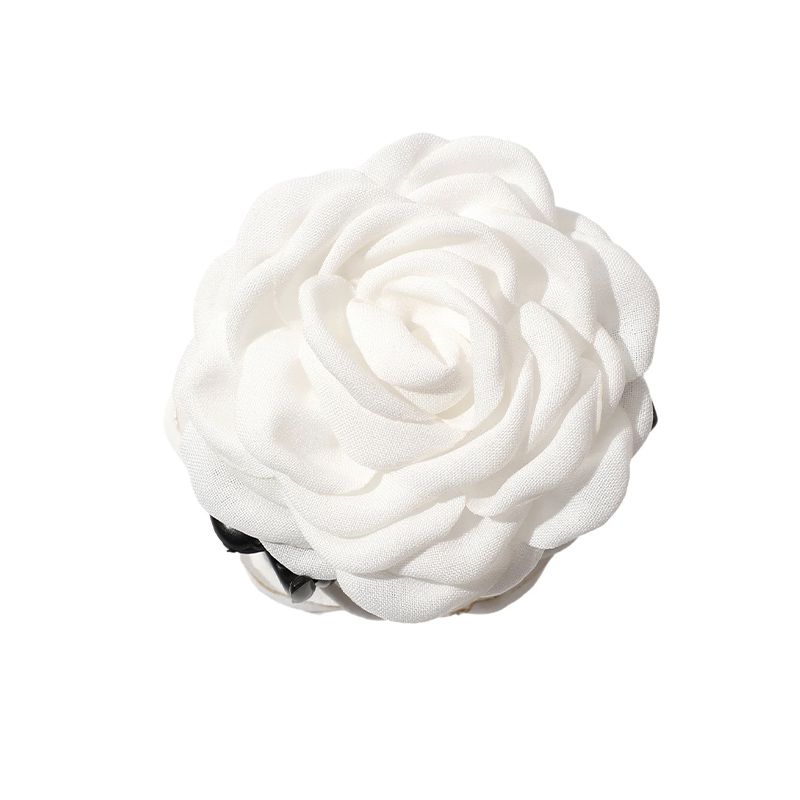 1pc Rose Fabric Flower Claw Clip, Amazon Popular Hair Accessory, Hair Tie, Ponytail Claw, Versatile Ball Head Claw Clip