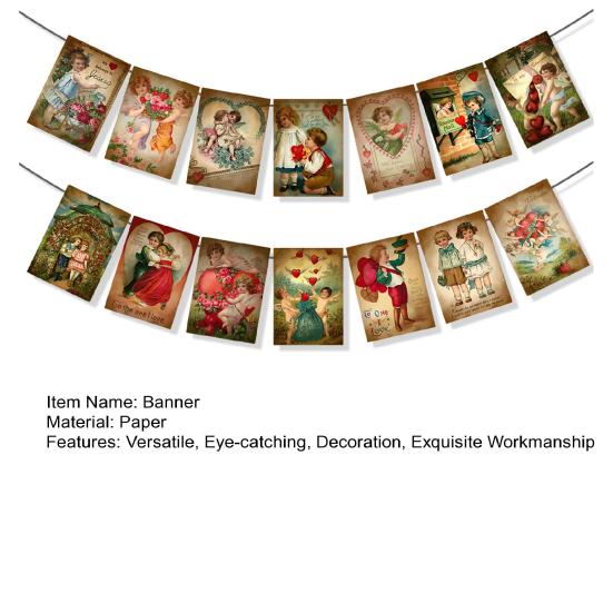 1 комплект баннера на день Святого Валентина изысканный элегантный викторианский стиль подвесная гирлянда для украшения свадебной вечеринки