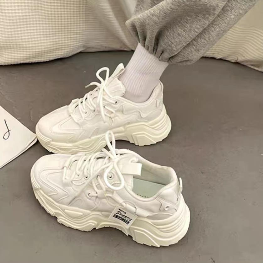 Dad Shoes Women's Spring and Autumn New Women's Shoes All-match Thick-soled White Sneakers Fashion Casual Shoes