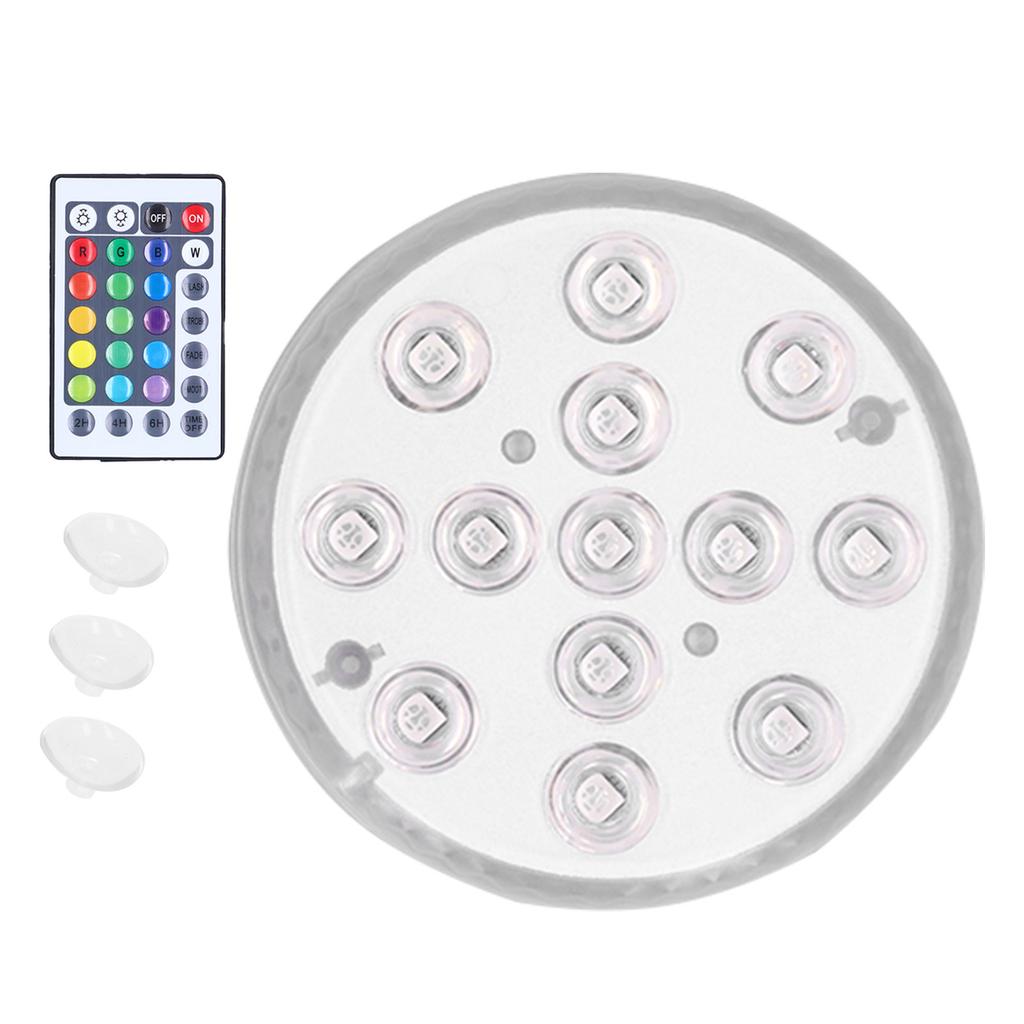 LED Pool Magnetic Lamp IP68 16 Colors RGB Underwater Light with 28?Key Remote Control Suction Cup