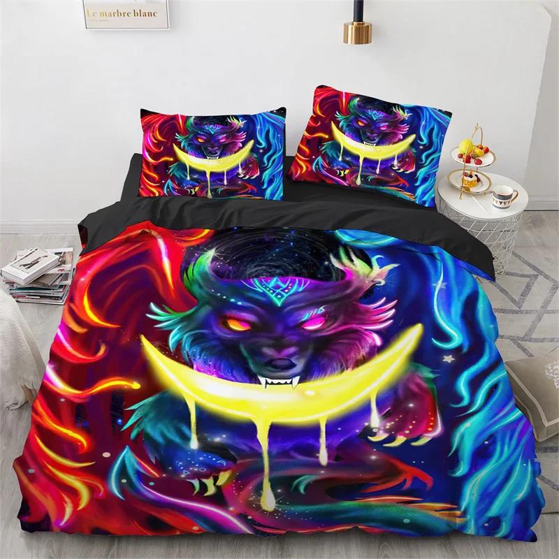 3D Wolf Duvet Cover Set Animal Printed Single Twin Full Queen King Bedding Sets Euro Bedclothes Pillowcases For Children Kid