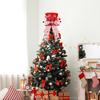 Christmas Tree Topper Hat Collapsible Top Formal Hat with Striped Ribbon
