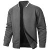 Mens Casual Jacket Loose Fit Lightweight Jacket Varsity Bomber Jacket with Zipper Outdoor Streetwear Stand-up Collar Sweatshirts