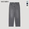 [Она S miSS] Широкие мешковатые джинсовые брюки с полосками сзади SSmSlp22060