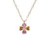 Clover Necklace Pink Tourmaline Citrine Yellow Gold Quatrefoil K10 [Shinyo]