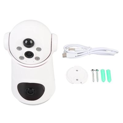 Беспроводная WiFi камера видеонаблюдения, вращающаяся на 360 градусов, с обнаружением движения, двухлинзовая камера для помещений и улицы