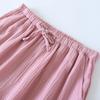 Japanese-style New Spring And Summer Women's Trousers 100% Cotton Crepe Cloth Large Size Color Tie Pants Casual Pants Home Pants