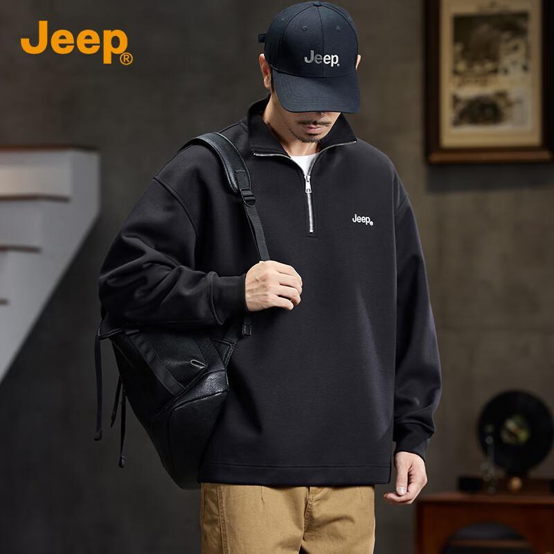 Jeep Мужская повседневная толстовка поло на полупуговицах