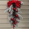 The Cordless Prelit Red And Holiday Trim Front Door Wreath Christmas Home Decoration