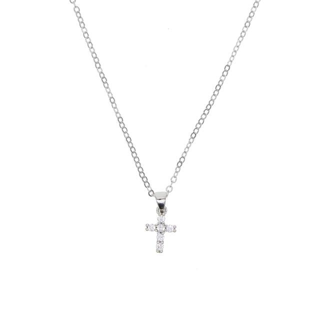 S925 Cross Pendant Necklaces for Women Mini Charm Pendants Jewelry
