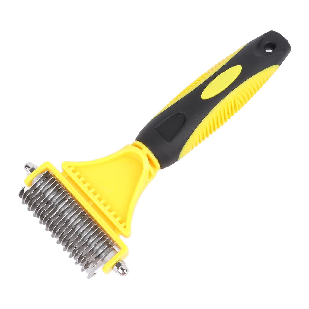 Pet Dematting Comb Stainless Steel Effective Ergonomic Pet Deshedding Tool Undercoat Rake for Cat Dog Removing Knot