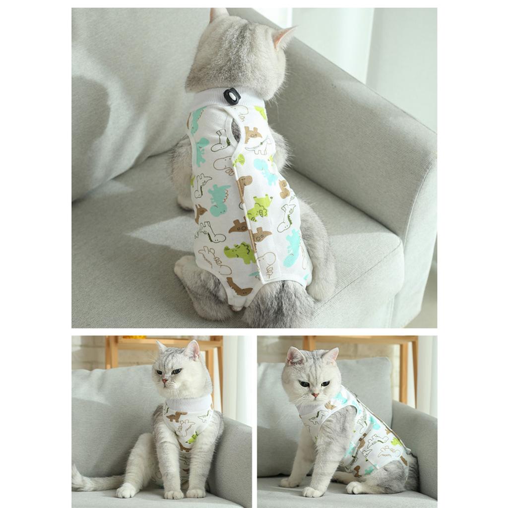 Мультяшный кот после операции Боди для котят Послеоперационное заживление ран Гипсовая повязка Костюм для кастрации кота Одежда для восстановления после операции у кота