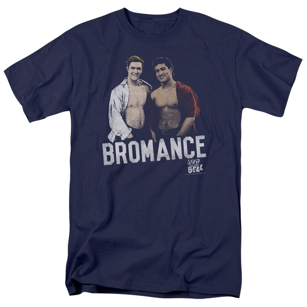 Saved By The Bell Bromance T Shirt Mens Licensed Classic TV Tee Navy