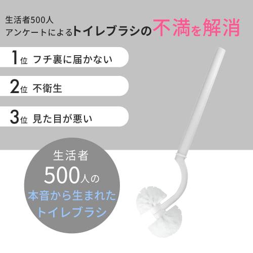 Marna Slim Toilet Brush with Storage Case (Slim/Fits Behind Rim) Toilet Cleaning Brush (Cleans Crevice/Hygienic) Compact White W201W