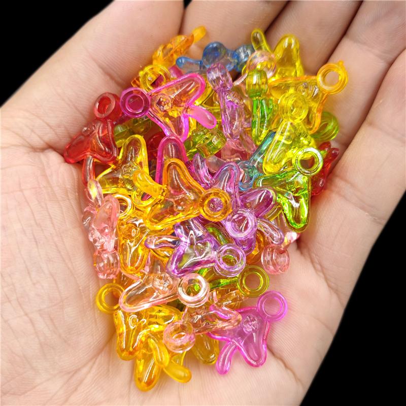Creative Mixed Colours Necklace Bracelet Pendant For Jewelry Making Transparent DIY Crafts Wholesale Loose Beads 20/40Pcs Drop Heart Arrow