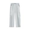 Li Ning Серия Спортивный Стиль Однотонные Дышащие Универсальные Свободные Прямые Повседневные Брюки Женские низы Светло-Серый AYKV540-1