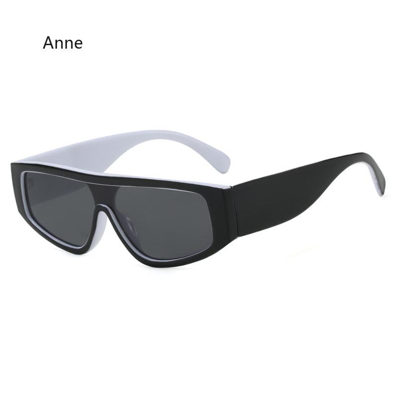 Vintage One Piece Black White Patchwork Sunglasses Women New Fashion Gradient Rectangle Sun Glasses Ladies Driving Shades