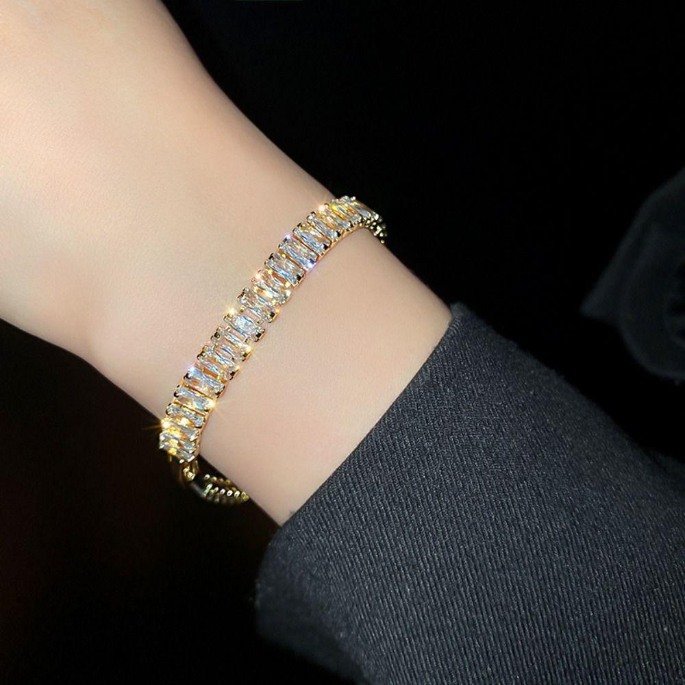 Gold Color Hand Chain Crystal Wristband New Jewelry  Women