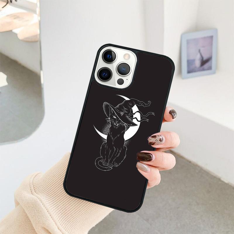 Witch Black Cat Phone Case For iPhone 17 Air 16 15 14 11 12 13 Pro MAX Plus coque Cover Shell