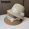 Spring and Summer Beach Hat Bow Big Eaves Straw Basin Hat Women's Fashion Versatile Sunscreen Visor Hat