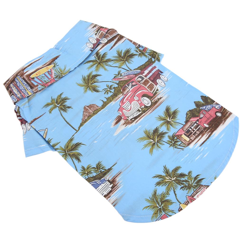 Pet Hawaiian Shirt Cool Breathable Hawaiian Beach Print Dog Summer Camp T Shirt for Dogs and Cats